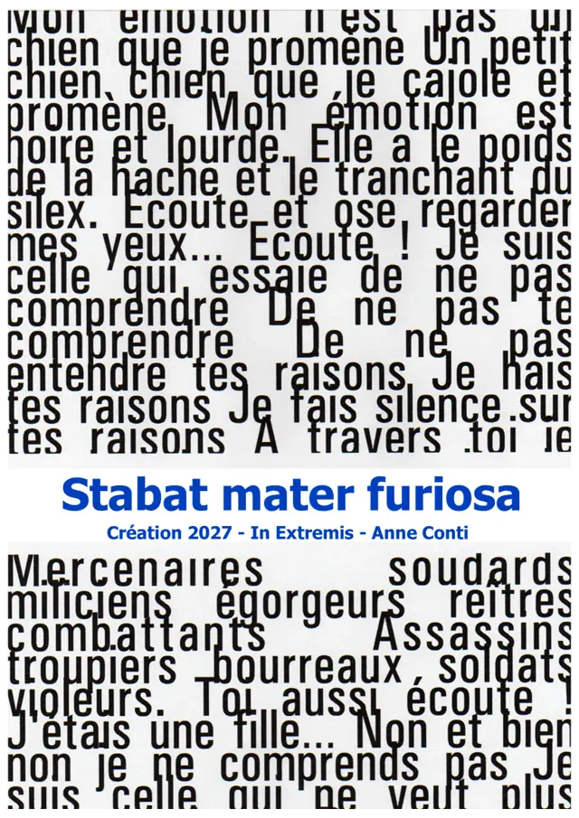 Affiche du spectacle Stabat Mater Furiosa